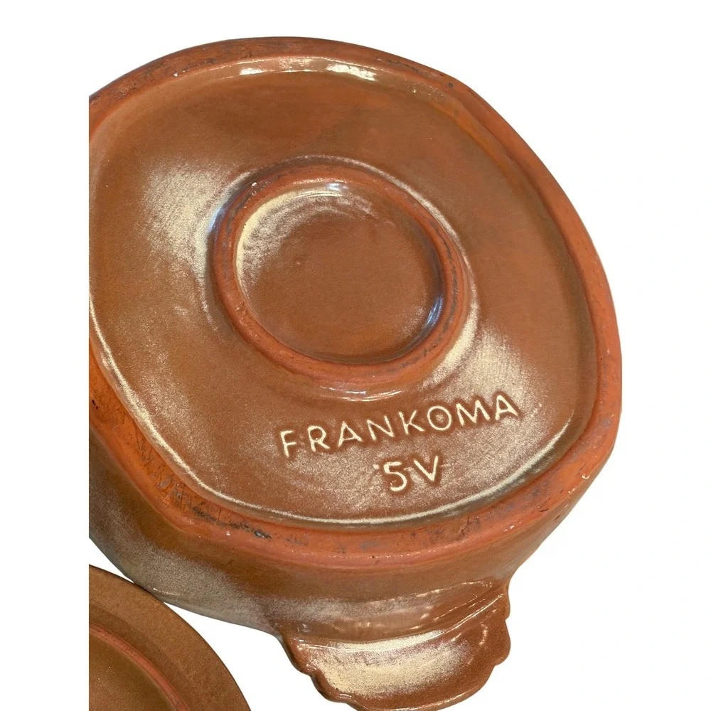 Vintage Studio Pottery Lidded Bean Pot Casserole Dish Brown Tan FRANKOMA